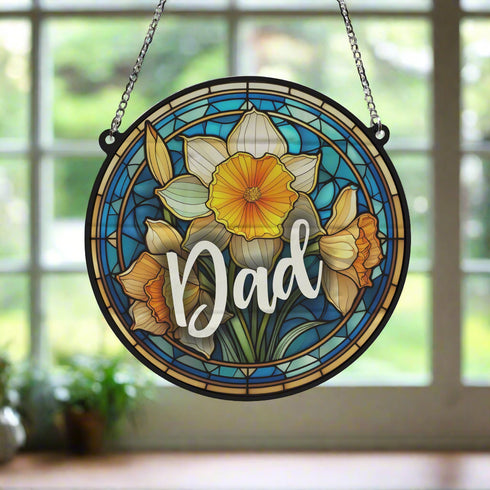 Dad Stained Glass Effect Suncatcher